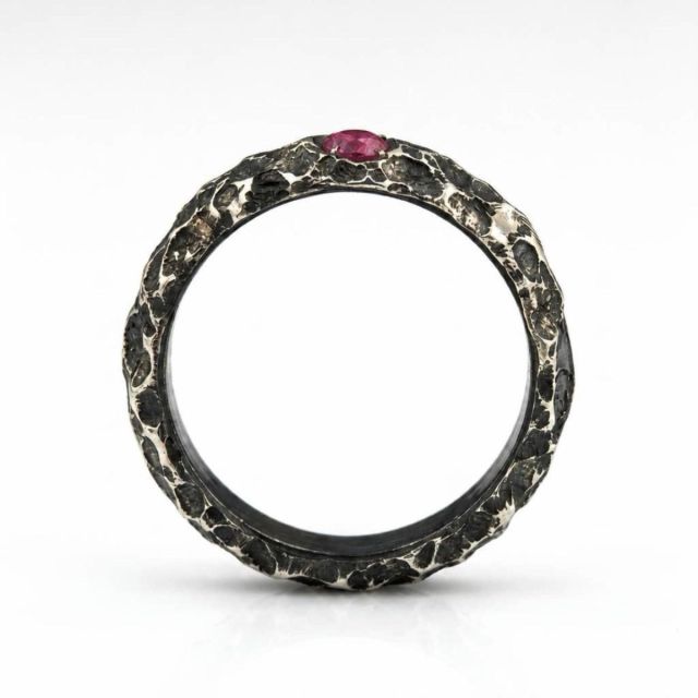 ANELLO SOLID CON TORMALINA ROSA NATURALE