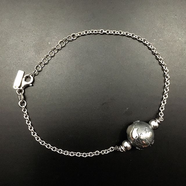 Bracciale in argento 925‰ con ciondolo mappamondo