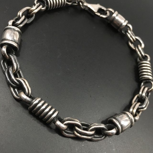 Bracciale argento brunito 925‰ fantasia uomo