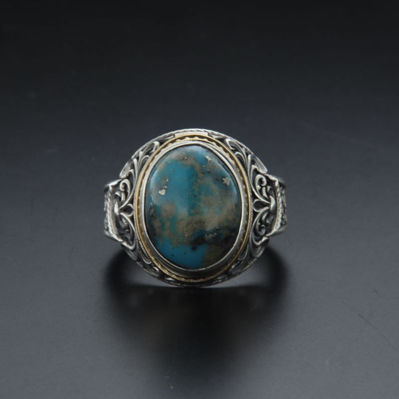 Anello argento 925‰ con turkese naturale 