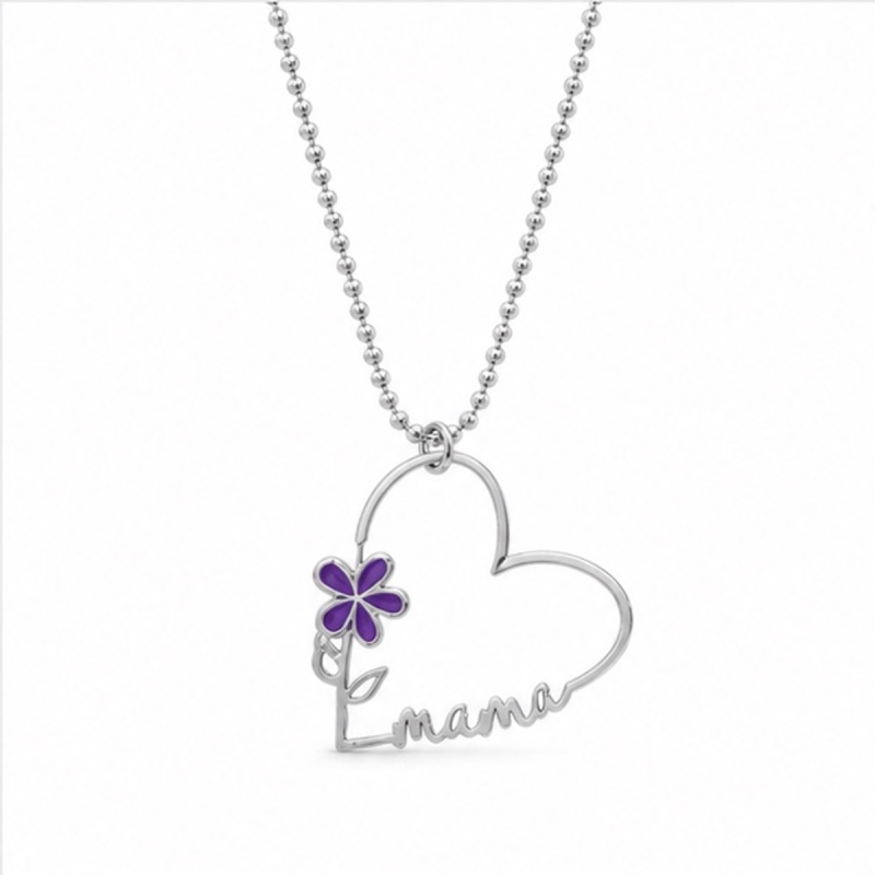 Collana MAMMA in argento 925 e smalto 